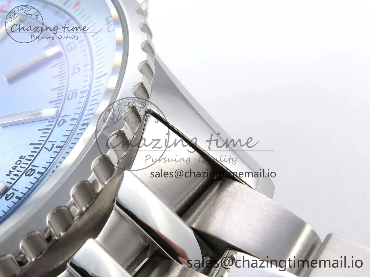 Navitimer Automatic SS 41mm TF 1:1 Best Edition SS Bezel Ice Blue Dial on SS Bracelet A2824