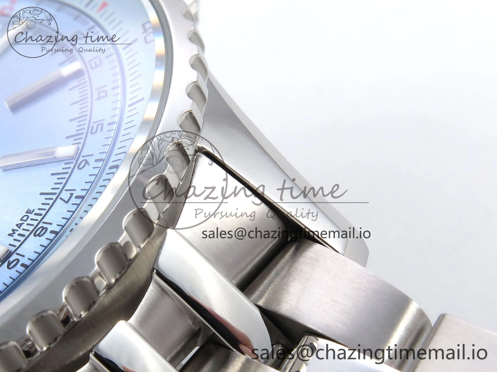 Navitimer Automatic SS 41mm TF 1:1 Best Edition SS Bezel Ice Blue Dial on SS Bracelet A2824