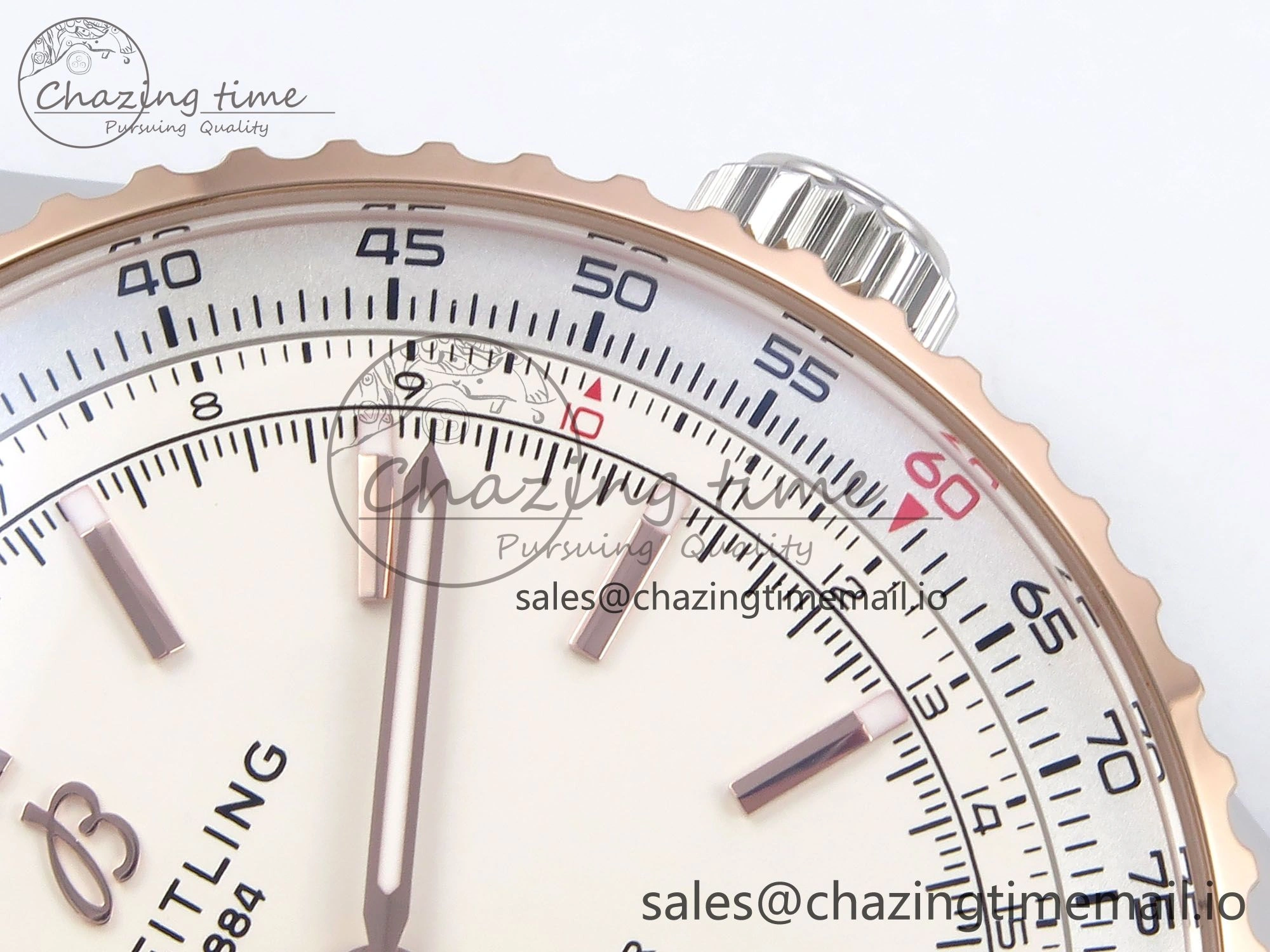 Navitimer Automatic SS RG 41mm TF 1:1 Best Edition White Dial on Brown Leather Strap A2824