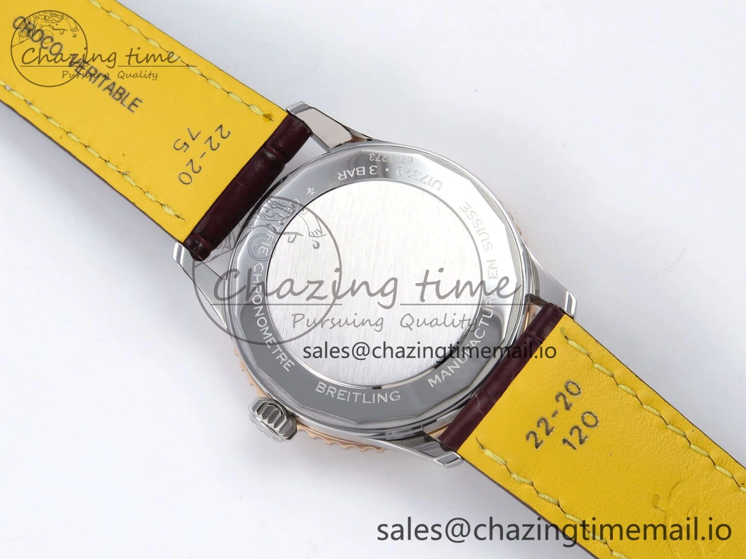 Navitimer Automatic SS RG 41mm TF 1:1 Best Edition White Dial on Brown Leather Strap A2824