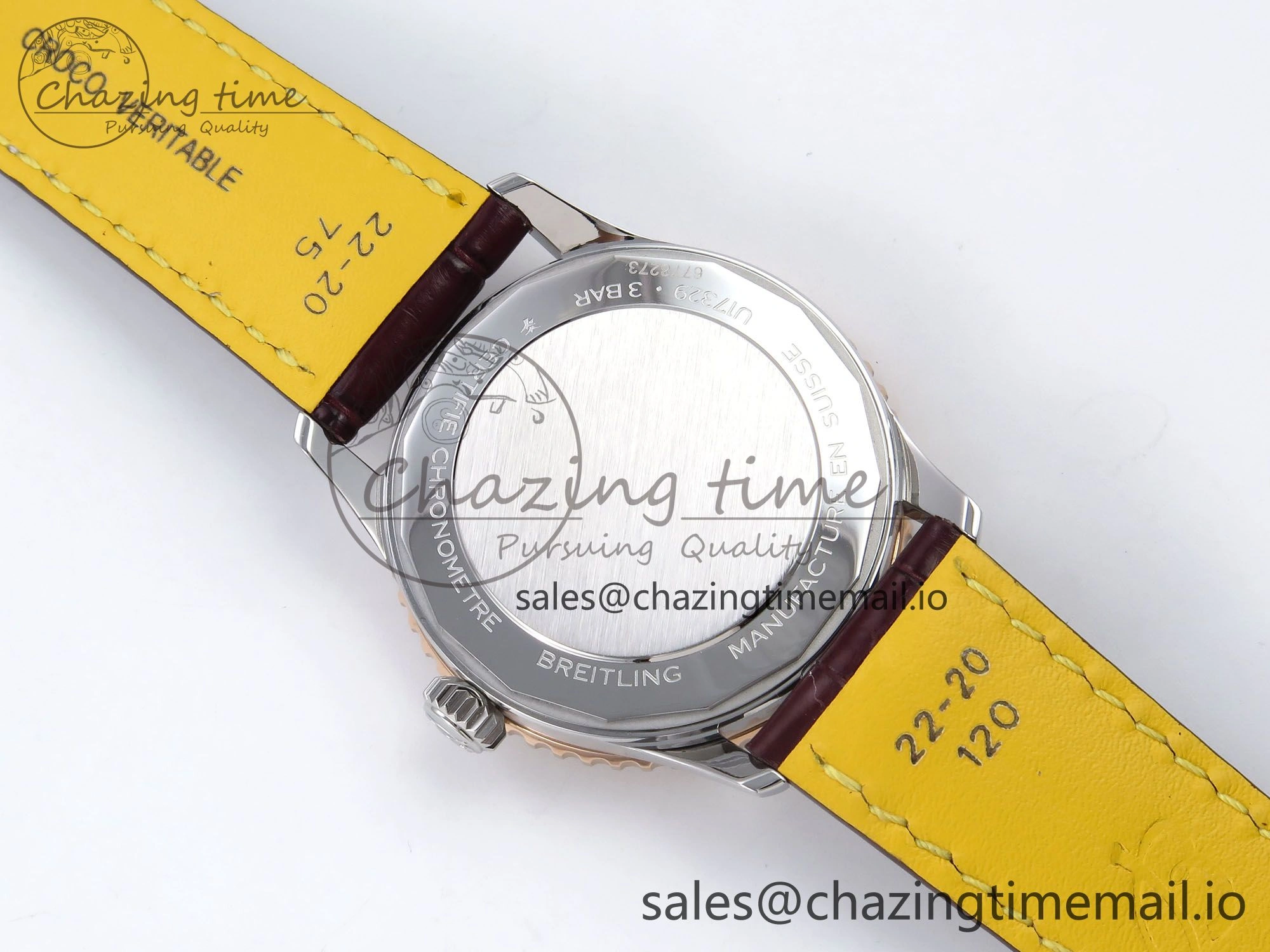 Navitimer Automatic SS RG 41mm TF 1:1 Best Edition White Dial on Brown Leather Strap A2824