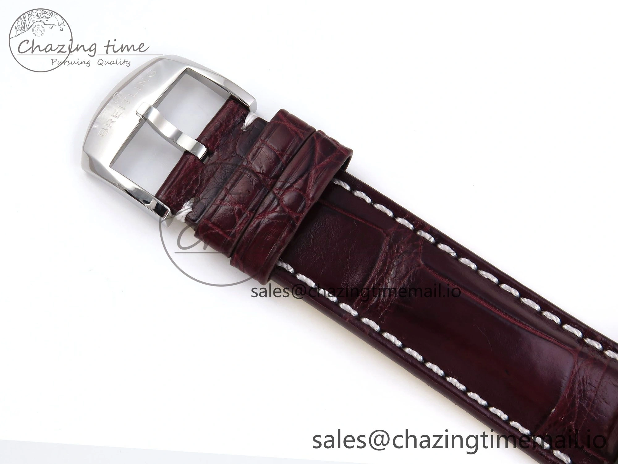 Navitimer Automatic SS RG 41mm TF 1:1 Best Edition White Dial on Brown Leather Strap A2824