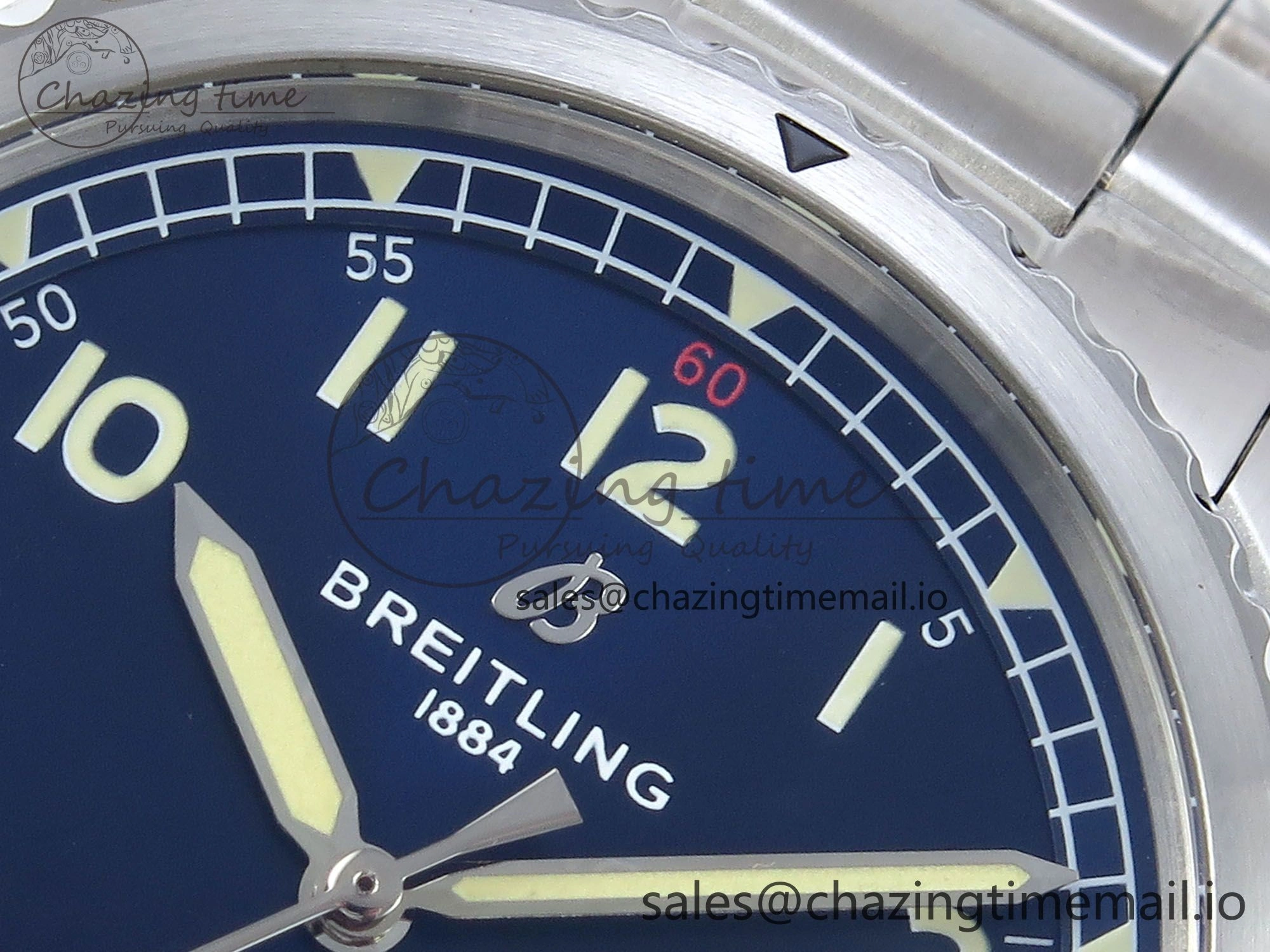 Navitimer Aviator 8 SS TF 1:1 Best Edition Blue Dial on SS Bracelet A2824