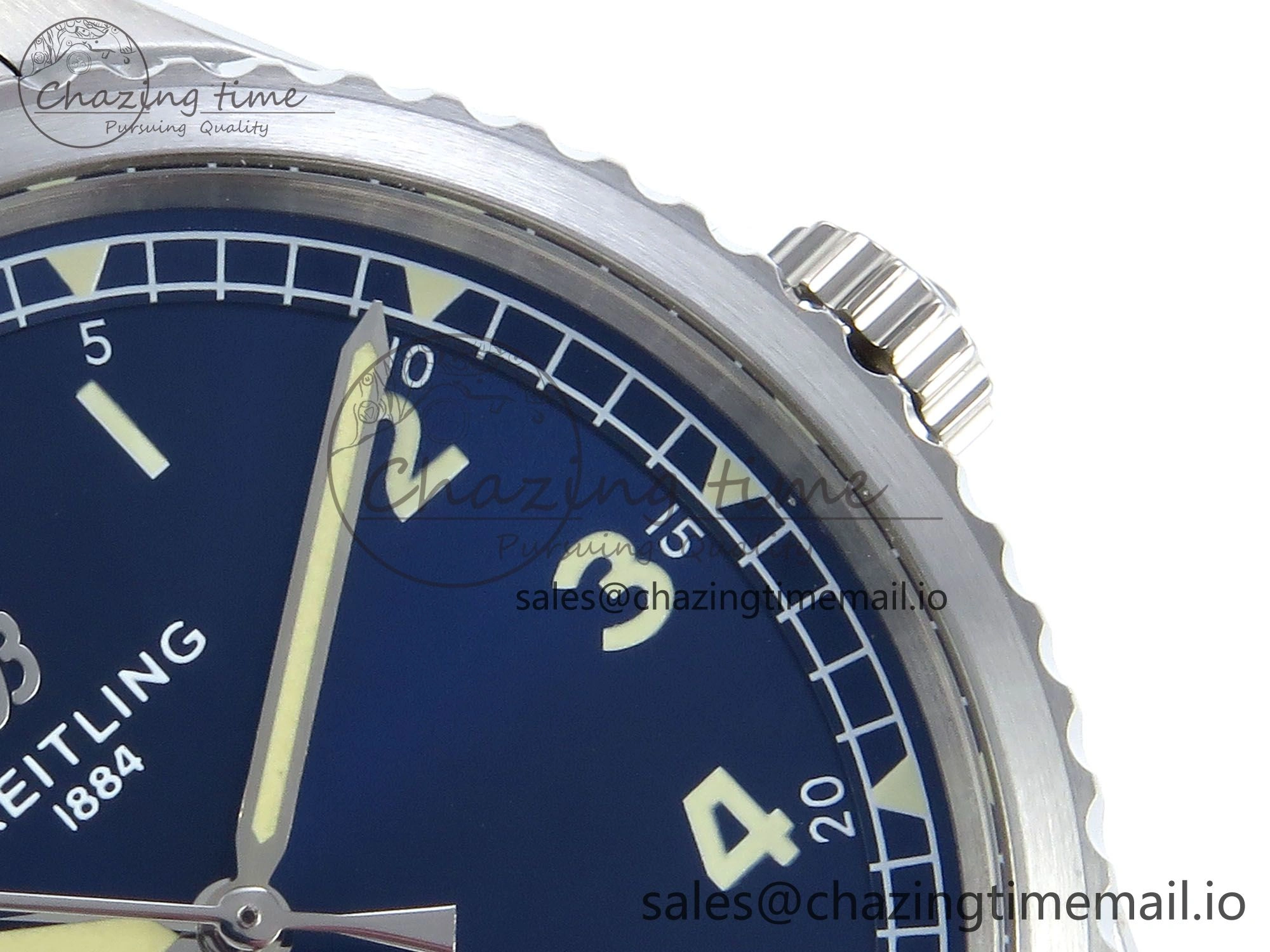 Navitimer Aviator 8 SS TF 1:1 Best Edition Blue Dial on SS Bracelet A2824