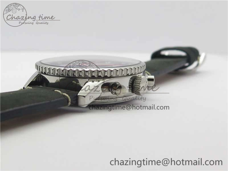 Navitimer B01 Chronograph 43 TWA Editioin SS OXF Black Dial Steel Markers on Black Leather Strap A7750
