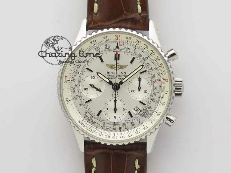 Navitimer B01 Chronograph 43 TWA Editioin SS OXF Blue Dial on SS Mesh Bracelet A7750