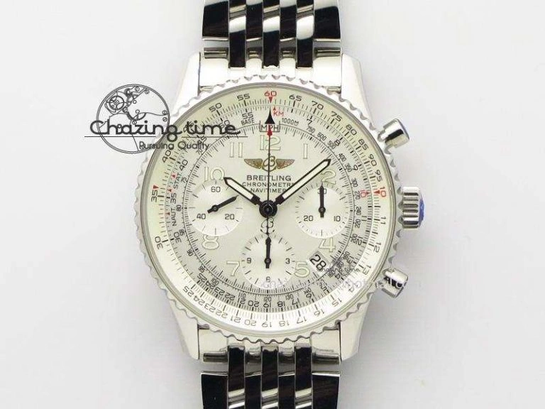 Navitimer B01 Chronograph 43 TWA Editioin SS OXF Blue Dial on SS Mesh Bracelet A7750
