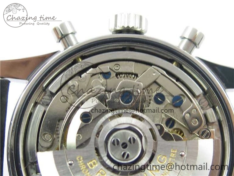 Navitimer B01 Chronograph 43 TWA Edition SS AIF 1:1 Black Dial on Black Leather Strap A7750