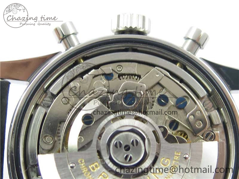 Navitimer B01 Chronograph 43 TWA Edition SS AIF 1:1 Black Dial on Black Leather Strap A7750
