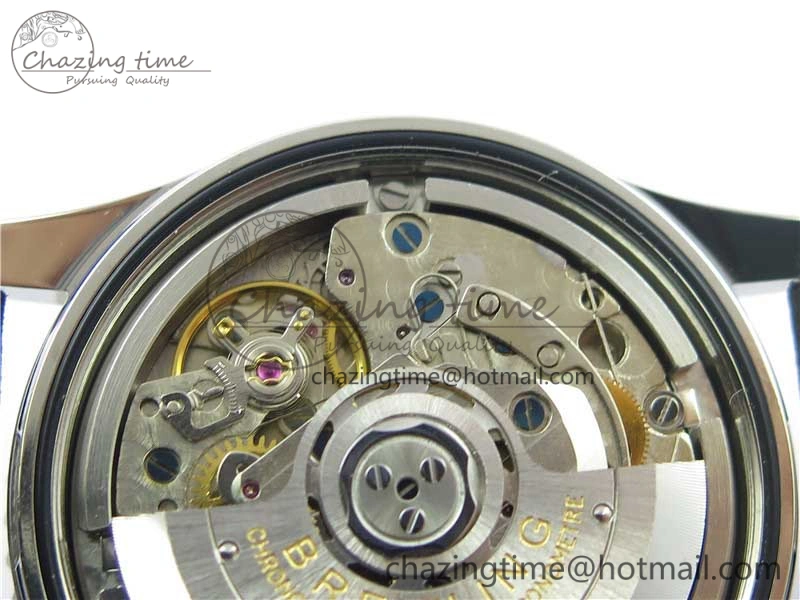 Navitimer B01 Chronograph 43 TWA Edition SS AIF 1:1 Black Dial on Black Leather Strap A7750