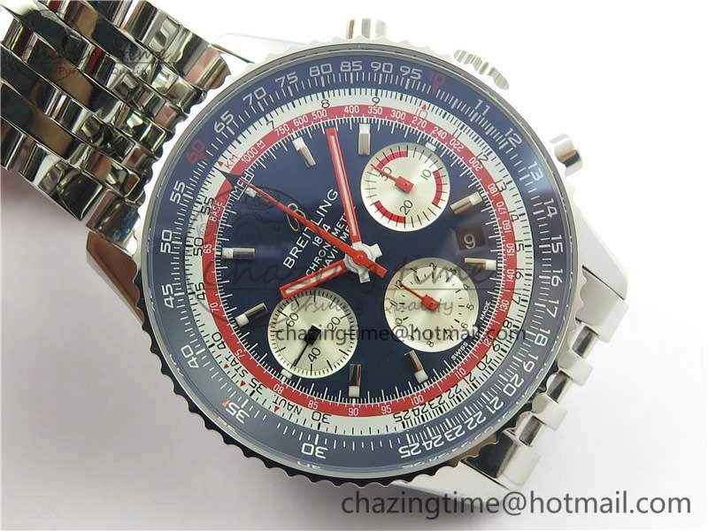 Navitimer B01 Chronograph 43 TWA Edition SS AIF Blue Dial on Bracelet A7750