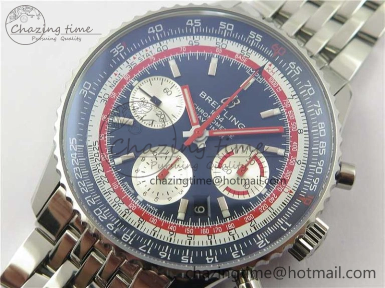 Navitimer B01 Chronograph 43 TWA Edition SS AIF Blue Dial on Bracelet A7750