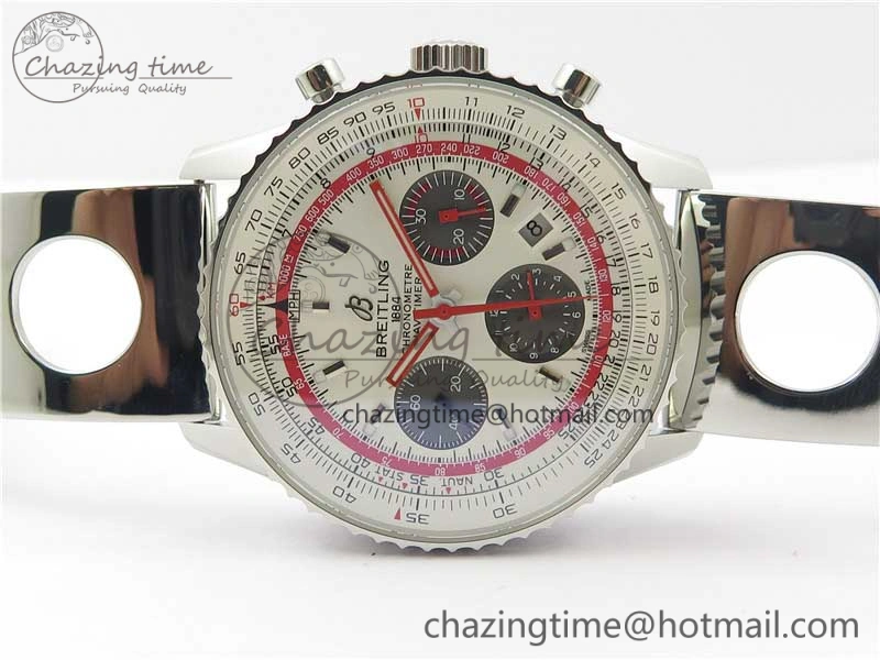 Navitimer B01 Chronograph 43 TWA Edition SS AIF White Dial on Air Racer Bracelet A7750