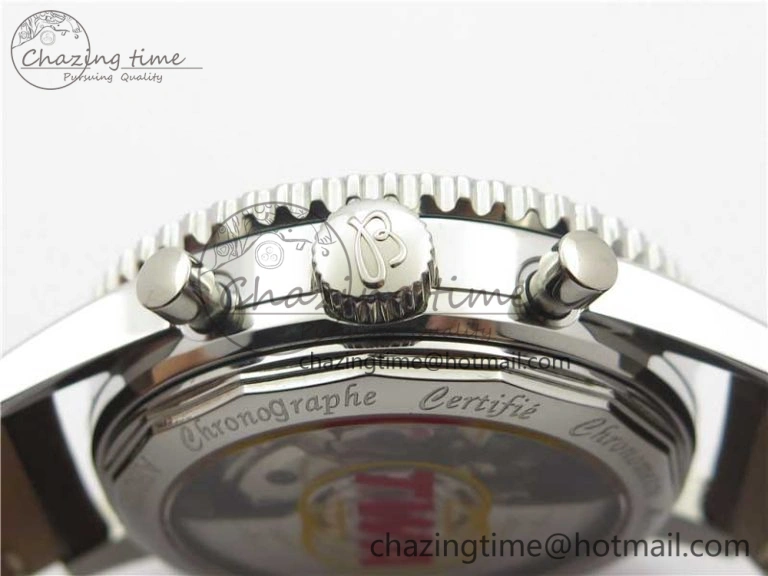 Navitimer B01 Chronograph 43 TWA Edition SS OXF White Dial Steel Markers on Brown Leather Strap A7750