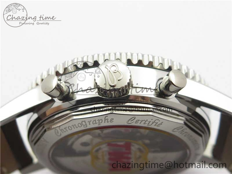 Navitimer B01 Chronograph 43 TWA Edition SS OXF White Dial Steel Markers on Brown Leather Strap A7750