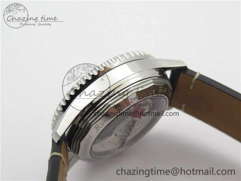 Navitimer B01 Chronograph 43 TWA Edition SS V9F 1:1 Black Dial on Black Leather Strap A7750