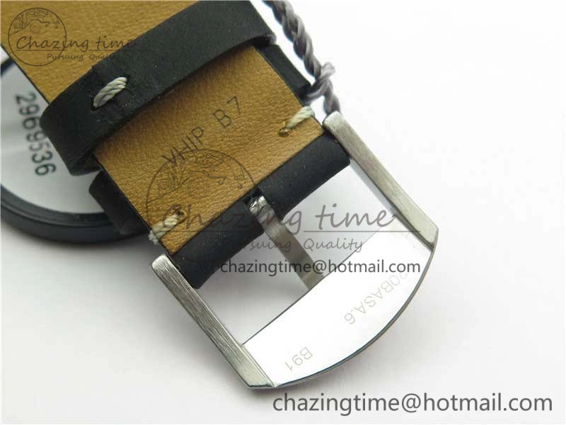 Navitimer B01 Chronograph 43 TWA Edition SS V9F 1:1 Black Dial on Black Leather Strap A7750