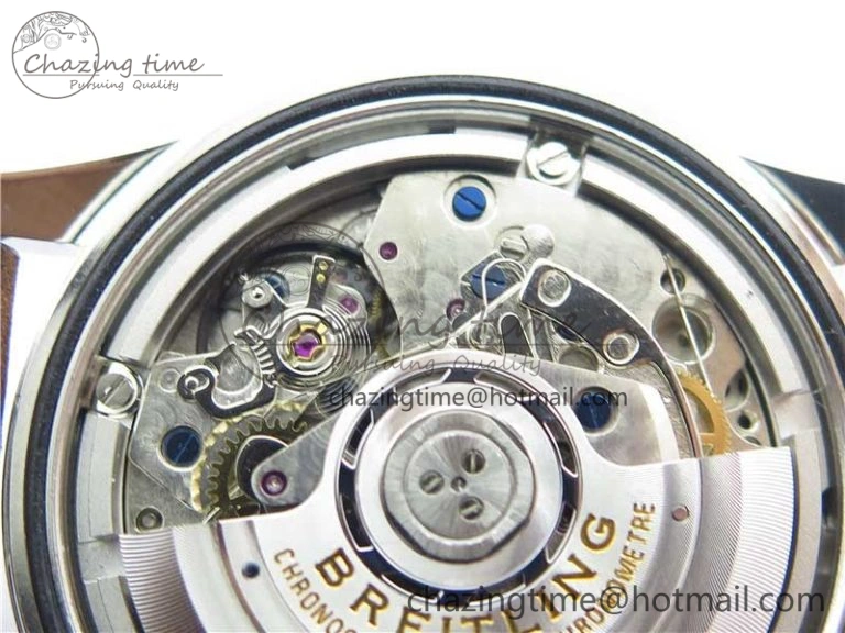 Navitimer B01 Chronograph 43 TWA Edition SS V9F 1:1 Blue Dial on Brown Leather Strap A7750