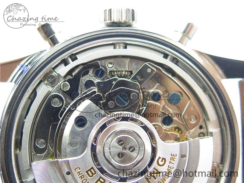 Navitimer B01 Chronograph 43 TWA Edition SS V9F 1:1 Blue Dial on Brown Leather Strap A7750
