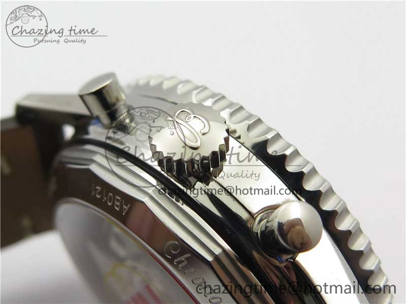 Navitimer B01 Chronograph 43 TWA Edition SS V9F 1:1 White Dial on Brown Leather Strap A7750