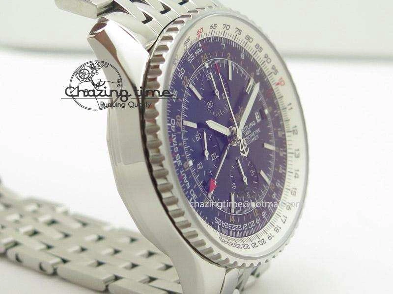 Navitimer GMT SS Black Dial On SS Bracelet BP Maker 1:1 Best Edition A7750
