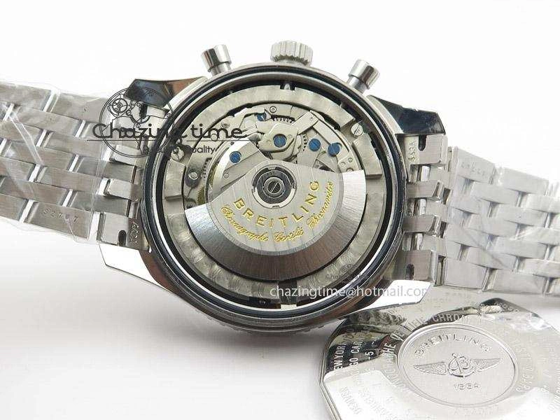 Navitimer GMT SS Black Dial On SS Bracelet BP Maker 1:1 Best Edition A7750