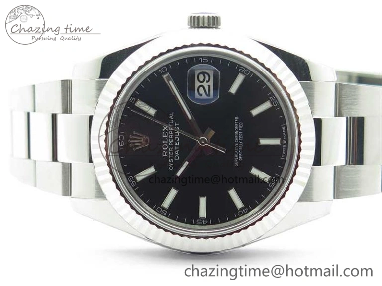 New DateJust 41 126334 ARF 1:1 Best Edition 904L Steel Black Dial on Oyster Bracelet A2824 V3