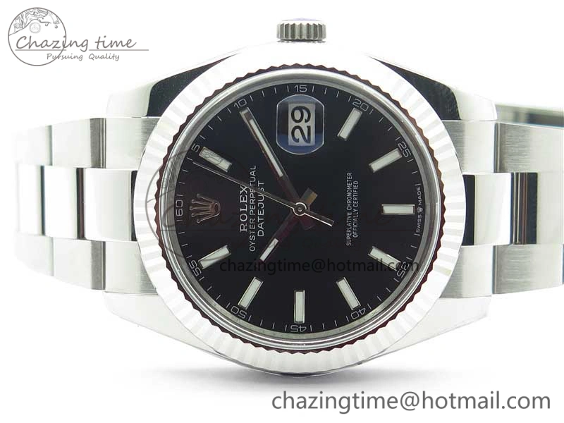 New DateJust 41 126334 ARF 1:1 Best Edition 904L Steel Black Dial on Oyster Bracelet A2824 V3