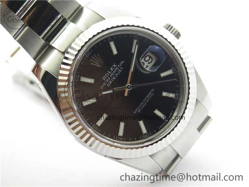 New DateJust 41 126334 ARF 1:1 Best Edition 904L Steel Black Dial on Oyster Bracelet A2824 V3