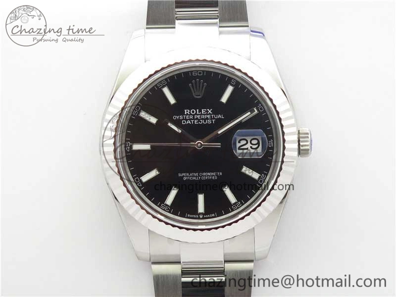 New DateJust 41 126334 ARF 1:1 Best Edition 904L Steel Black Dial on Oyster Bracelet A2824 V3