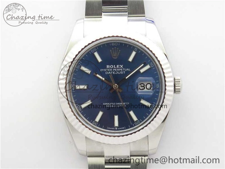New DateJust 41 126334 ARF 1:1 Best Edition 904L Steel Blue Dial on Oyster Bracelet A2824 V3