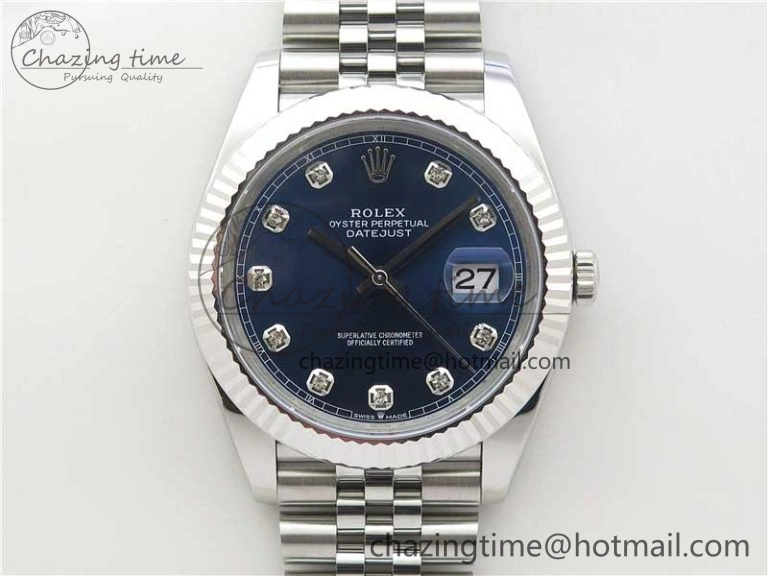 New DateJust 41 126334 ARF 1:1 Best Edition 904L Steel Blue Diamonds Dial on Jubilee Bracelet A2824