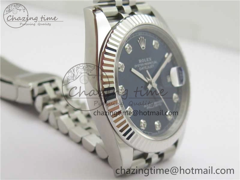 New DateJust 41 126334 ARF 1:1 Best Edition 904L Steel Blue Diamonds Dial on Jubilee Bracelet A2824