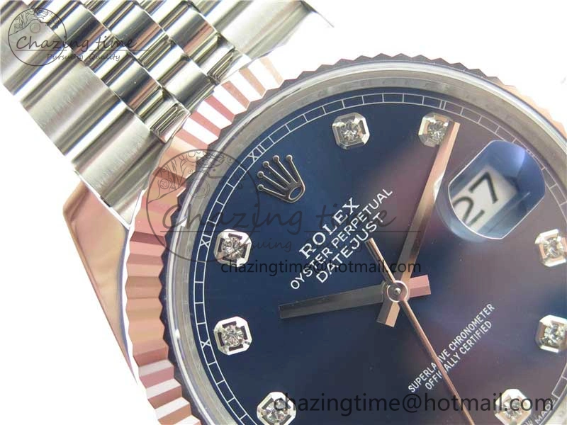 New DateJust 41 126334 ARF 1:1 Best Edition 904L Steel Blue Diamonds Dial on Jubilee Bracelet A2824