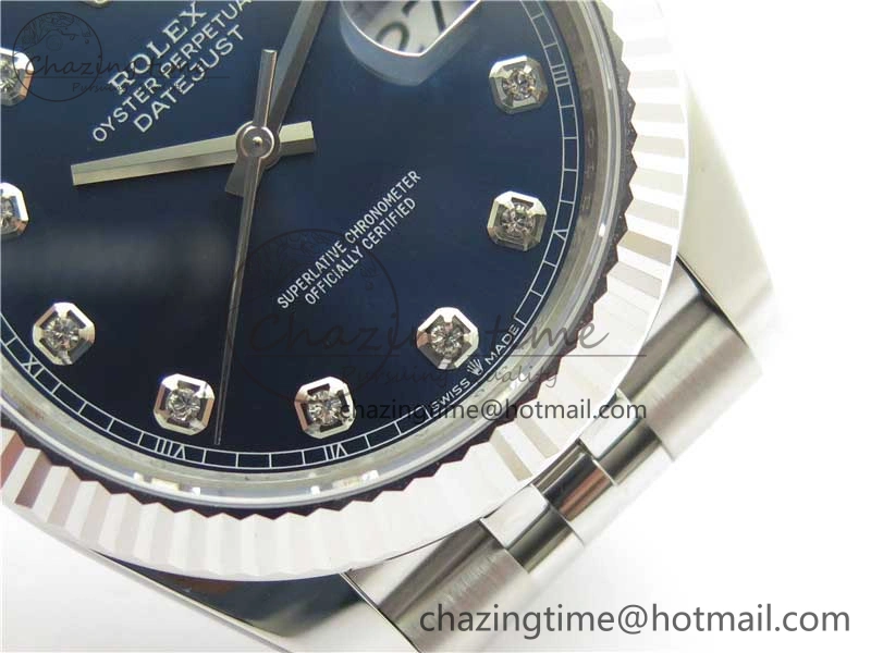 New DateJust 41 126334 ARF 1:1 Best Edition 904L Steel Blue Diamonds Dial on Jubilee Bracelet A2824