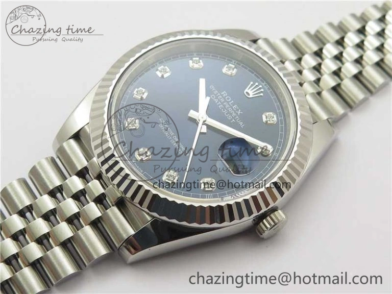New DateJust 41 126334 ARF 1:1 Best Edition 904L Steel Blue Diamonds Dial on Jubilee Bracelet A2824