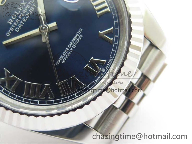 New DateJust 41 126334 ARF 1:1 Best Edition 904L Steel Blue Roman Dial on Jubilee Bracelet A2824