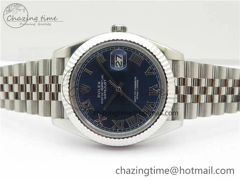 New DateJust 41 126334 ARF 1:1 Best Edition 904L Steel Blue Roman Dial on Jubilee Bracelet A2824
