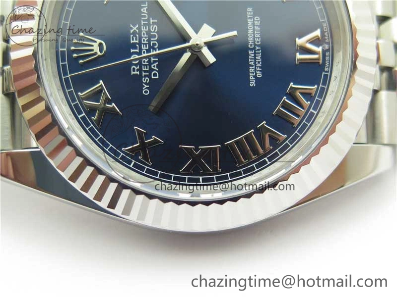New DateJust 41 126334 ARF 1:1 Best Edition 904L Steel Blue Roman Dial on Jubilee Bracelet A2824