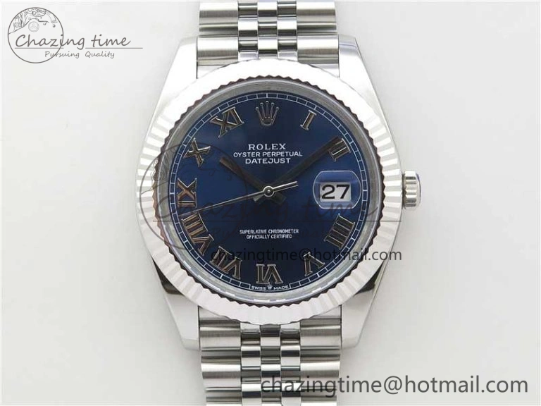New DateJust 41 126334 ARF 1:1 Best Edition 904L Steel Blue Roman Dial on Jubilee Bracelet A2824
