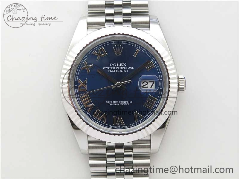 New DateJust 41 126334 ARF 1:1 Best Edition 904L Steel Blue Roman Dial on Jubilee Bracelet A2824