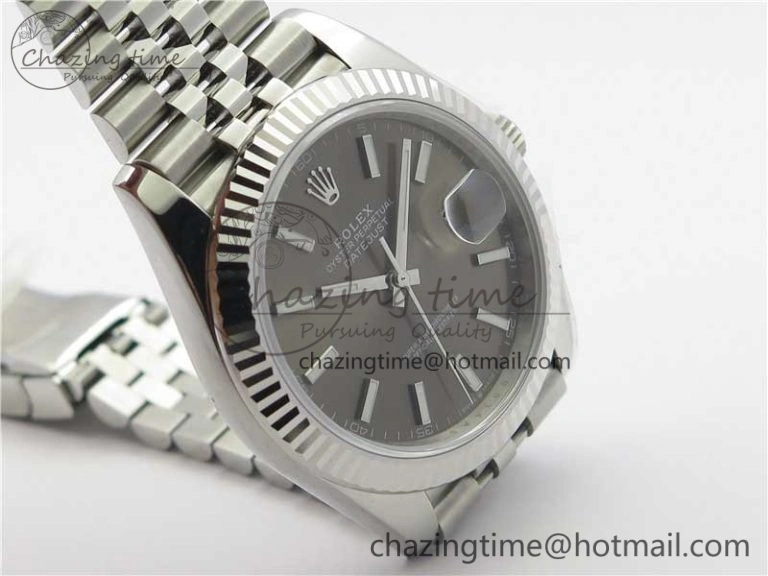 New DateJust 41 126334 ARF 1:1 Best Edition 904L Steel Gray Dial on Jubilee Bracelet A2824 V3