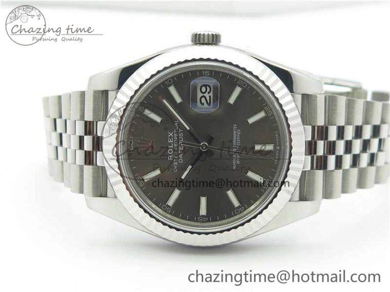 New DateJust 41 126334 ARF 1:1 Best Edition 904L Steel Gray Dial on Jubilee Bracelet A2824 V3