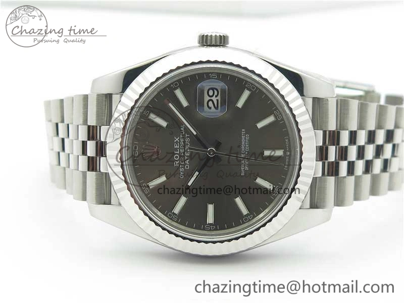 New DateJust 41 126334 ARF 1:1 Best Edition 904L Steel Gray Dial on Jubilee Bracelet A2824 V3
