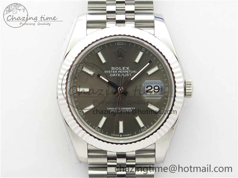 New DateJust 41 126334 ARF 1:1 Best Edition 904L Steel Gray Dial on Jubilee Bracelet A2824 V3
