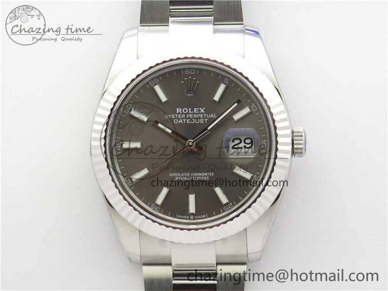 New DateJust 41 126334 ARF 1:1 Best Edition 904L Steel Gray Dial on Oyster Bracelet A2824 V3