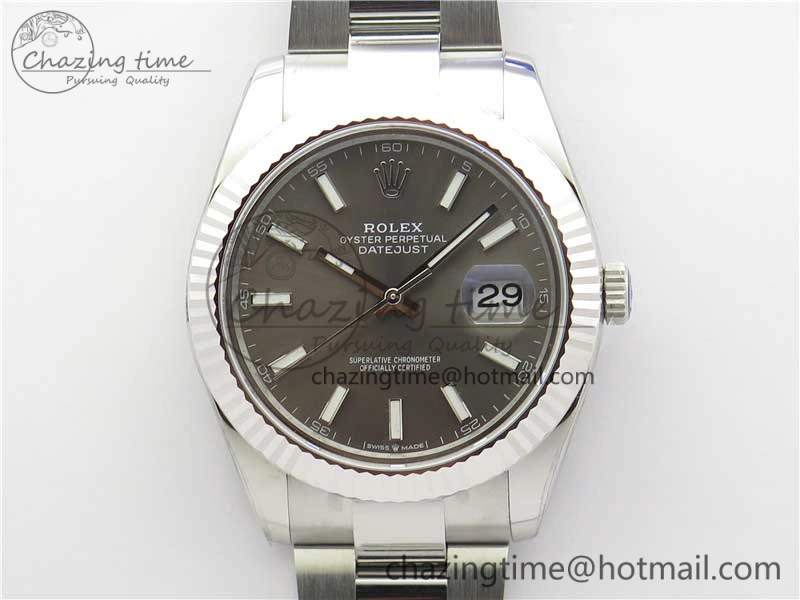 New DateJust 41 126334 ARF 1:1 Best Edition 904L Steel Gray Dial on Oyster Bracelet A2824 V3