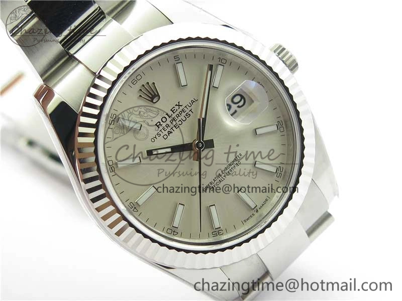 New DateJust 41 126334 ARF 1:1 Best Edition 904L Steel Silver Dial on Oyster Bracelet A2824 V3