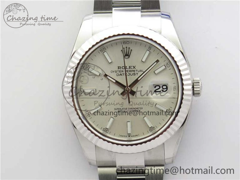 New DateJust 41 126334 ARF 1:1 Best Edition 904L Steel Silver Dial on Oyster Bracelet A2824 V3