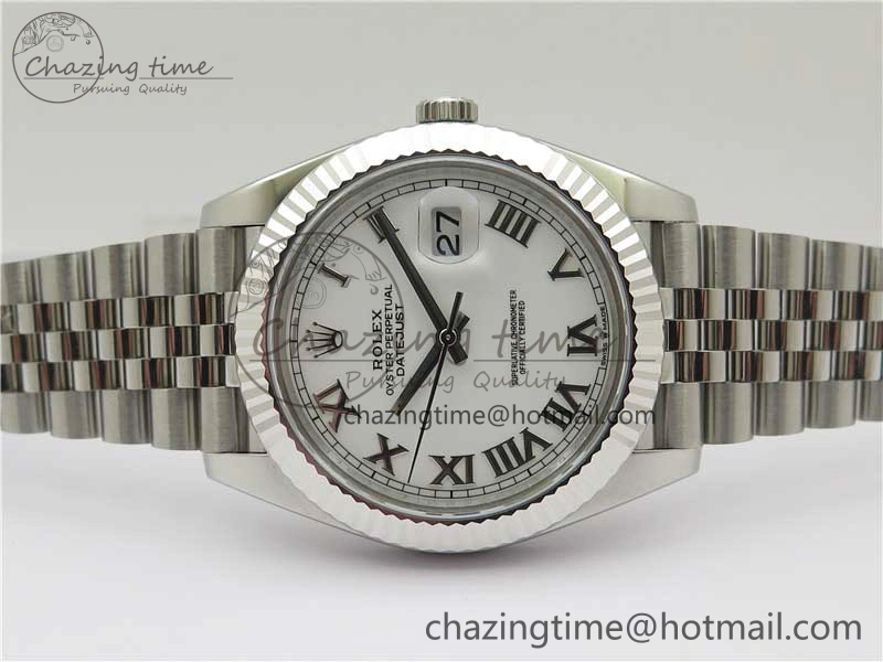New DateJust 41 126334 ARF 1:1 Best Edition 904L Steel White Roman Dial on Jubilee Bracelet A2824